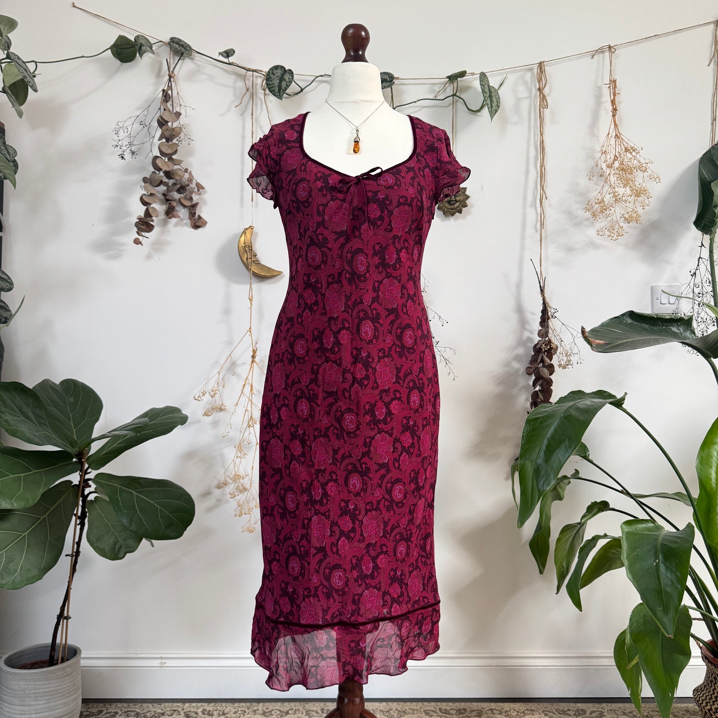 Purple floral dress - size M