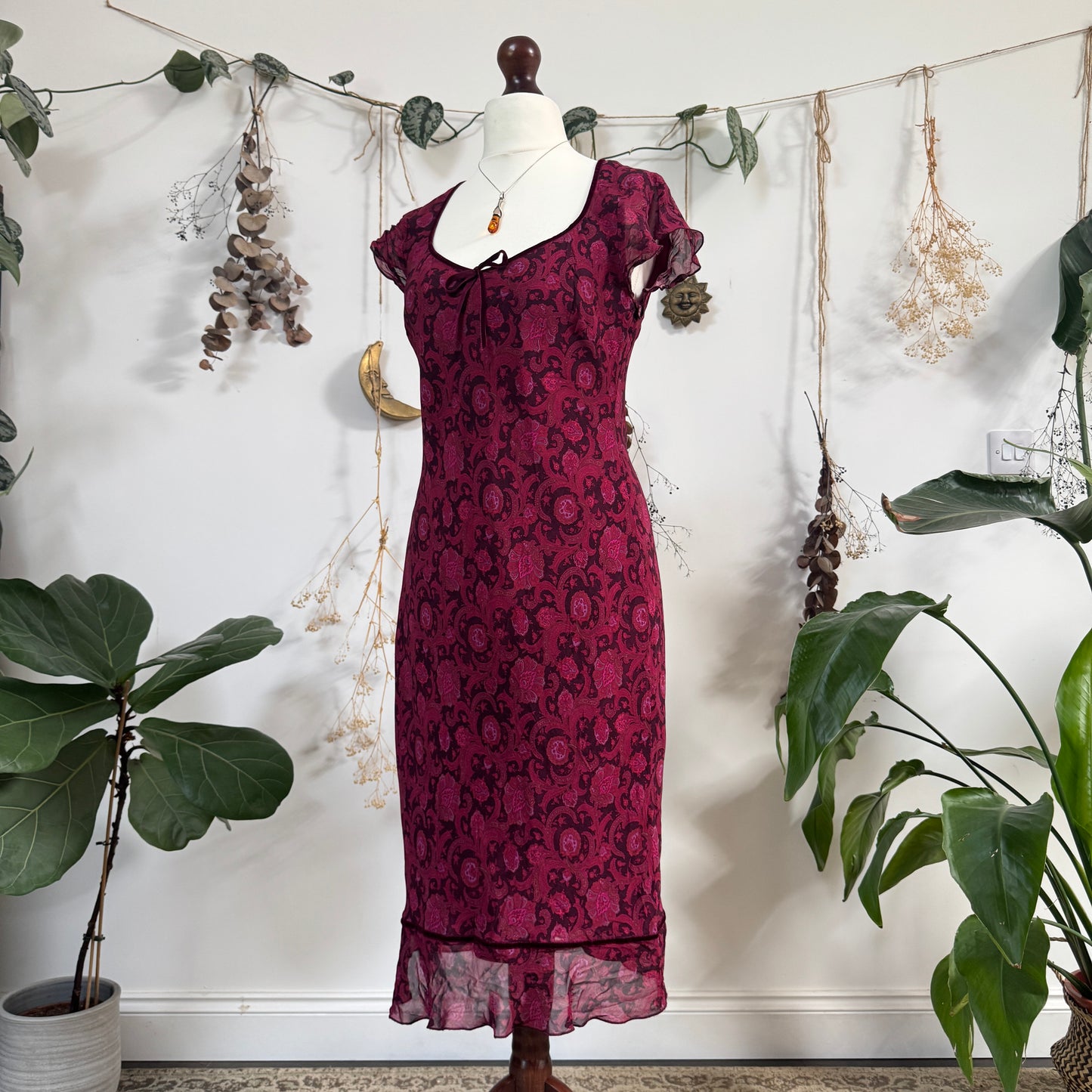 Purple floral dress - size M