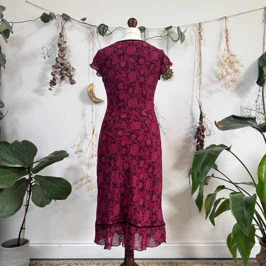Purple floral dress - size M