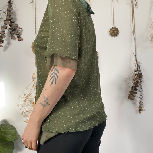 Green mesh tshirt - size L/XL