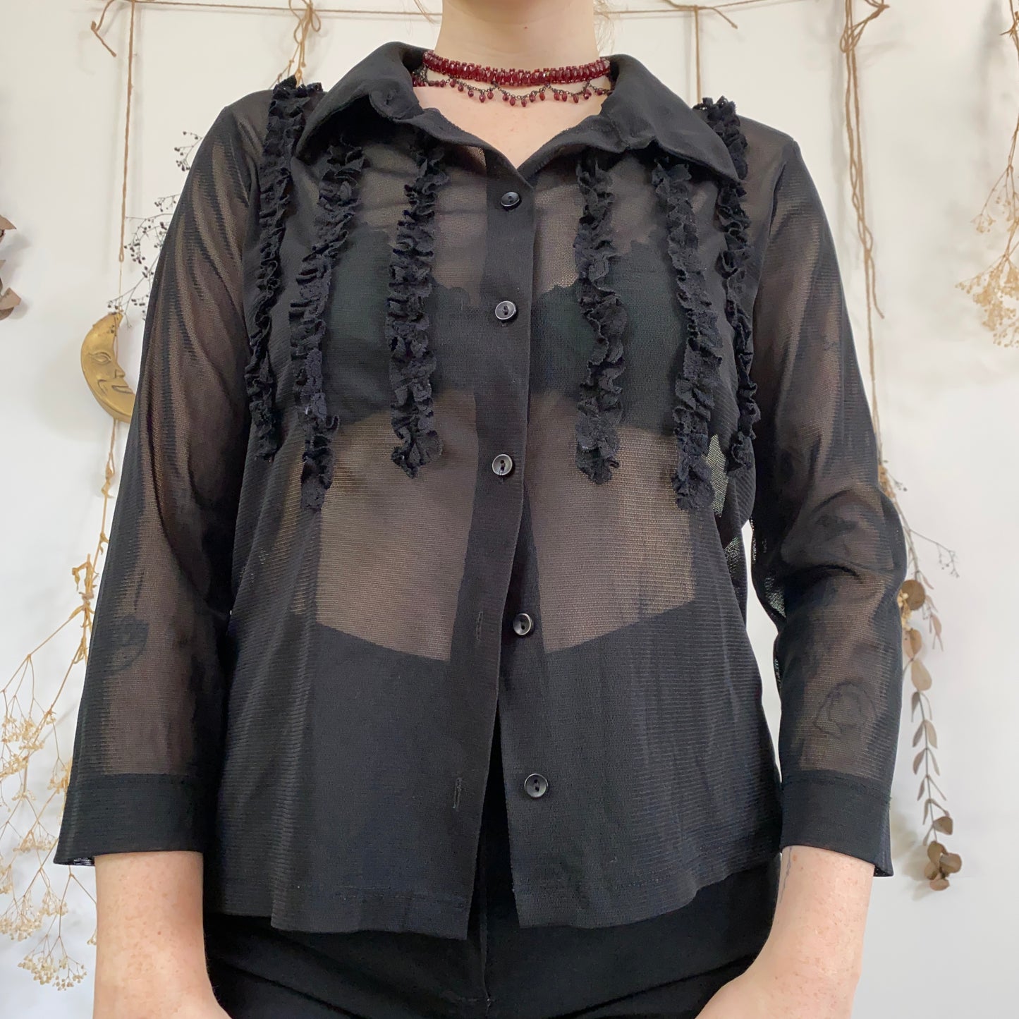 Black mesh shirt - size 16