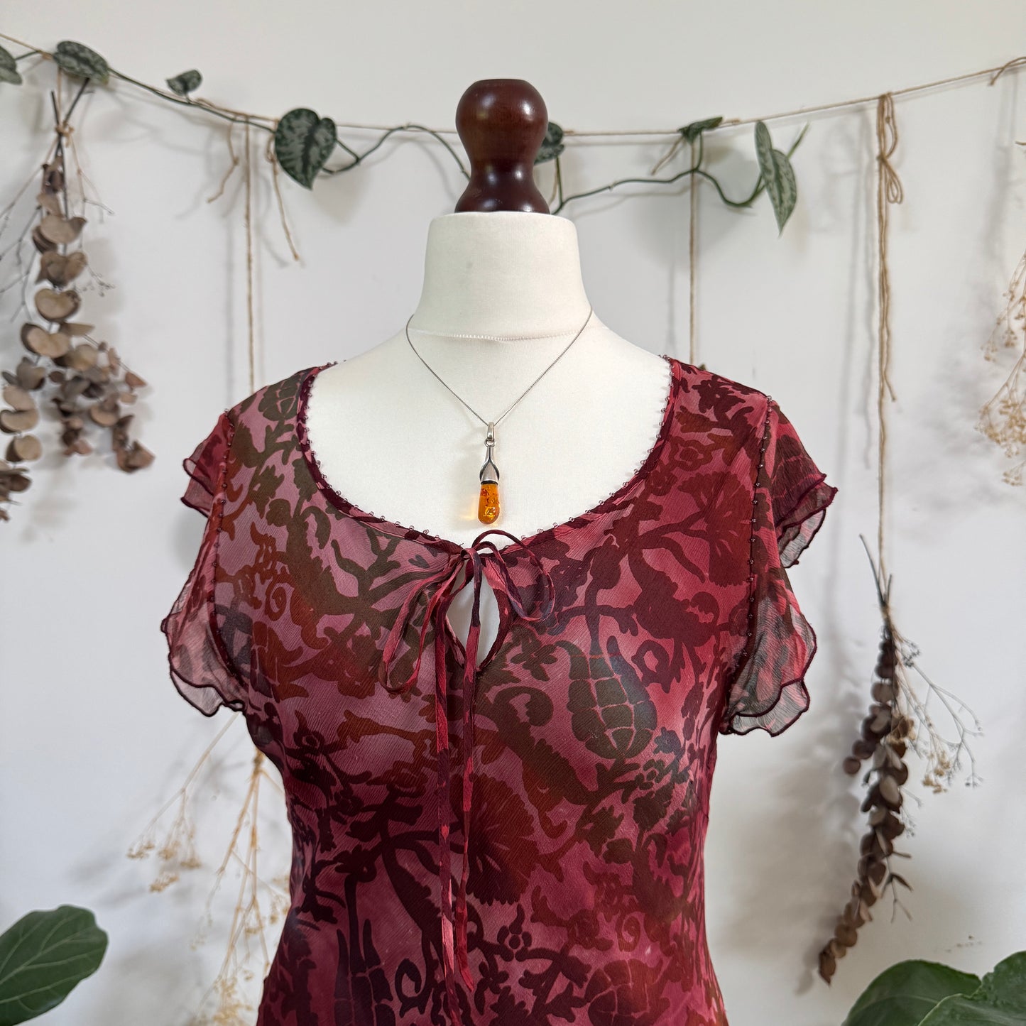 Silk raspberry dress - size L