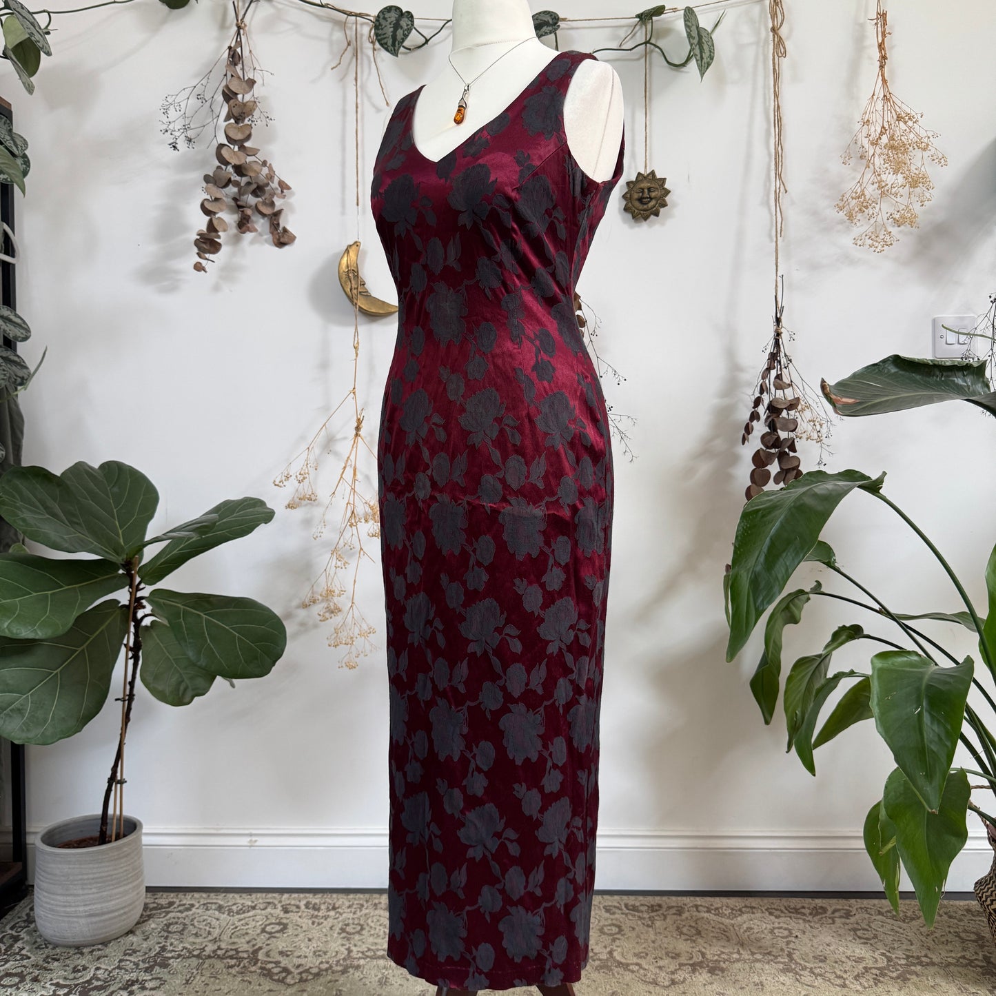 Red floral dress - size M