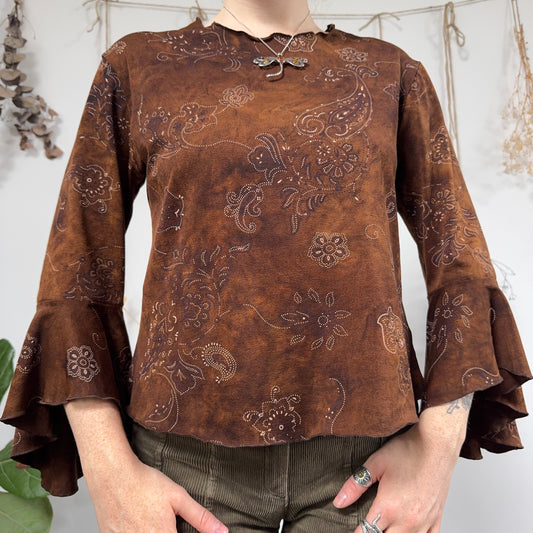 Brown grunge top - size L