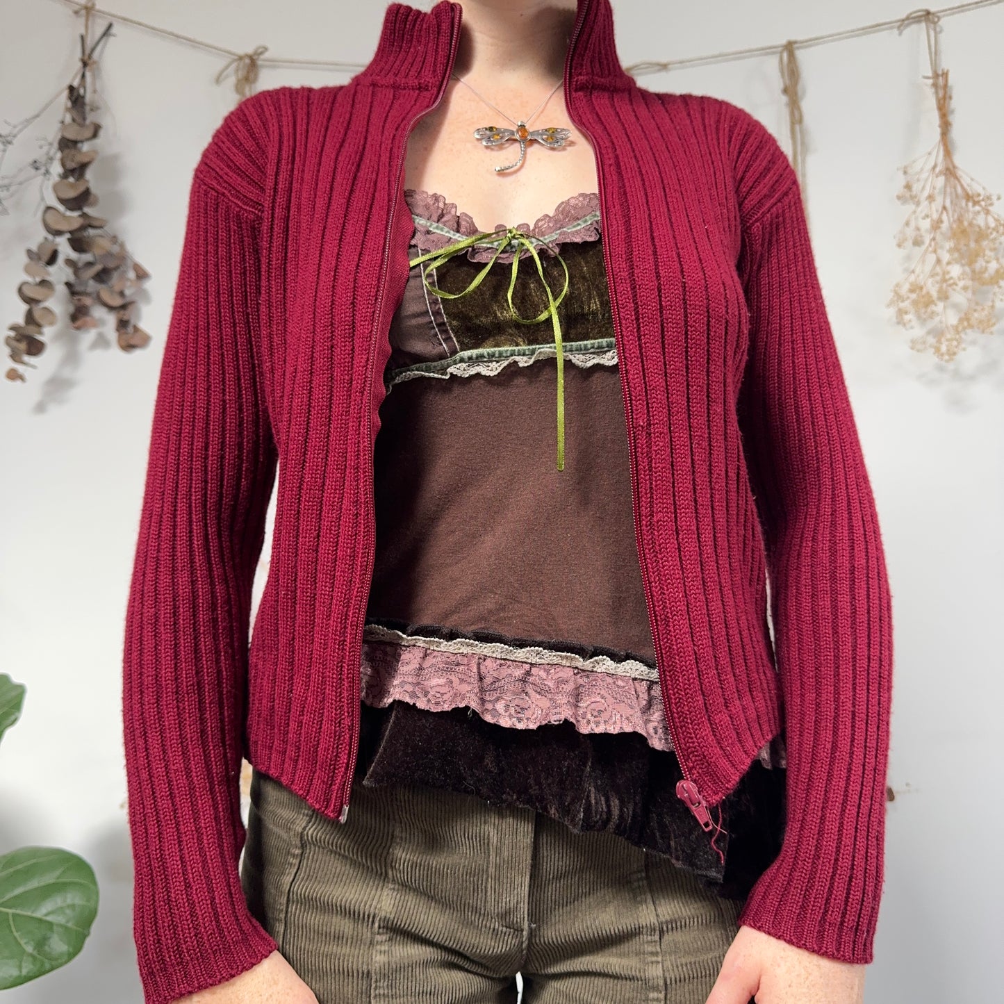 Raspberry knit jumper - size M