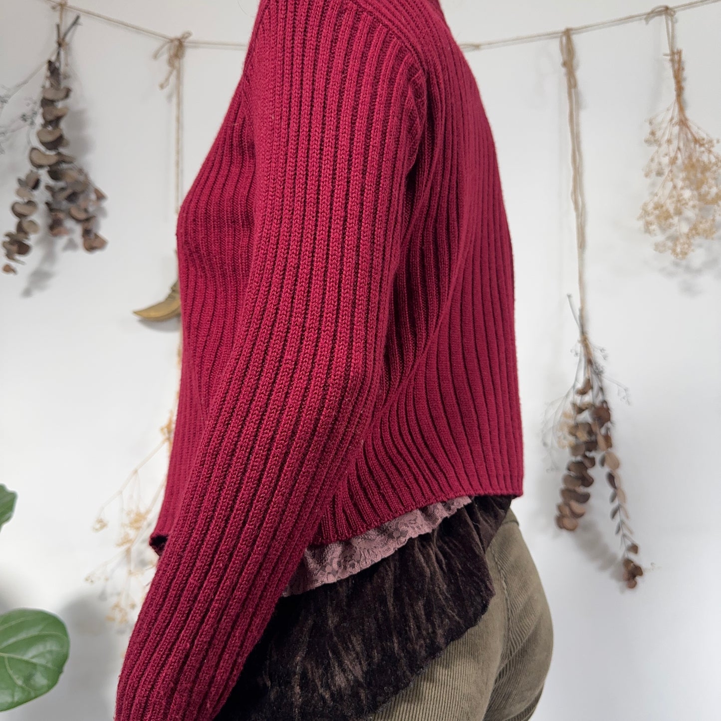 Raspberry knit jumper - size M