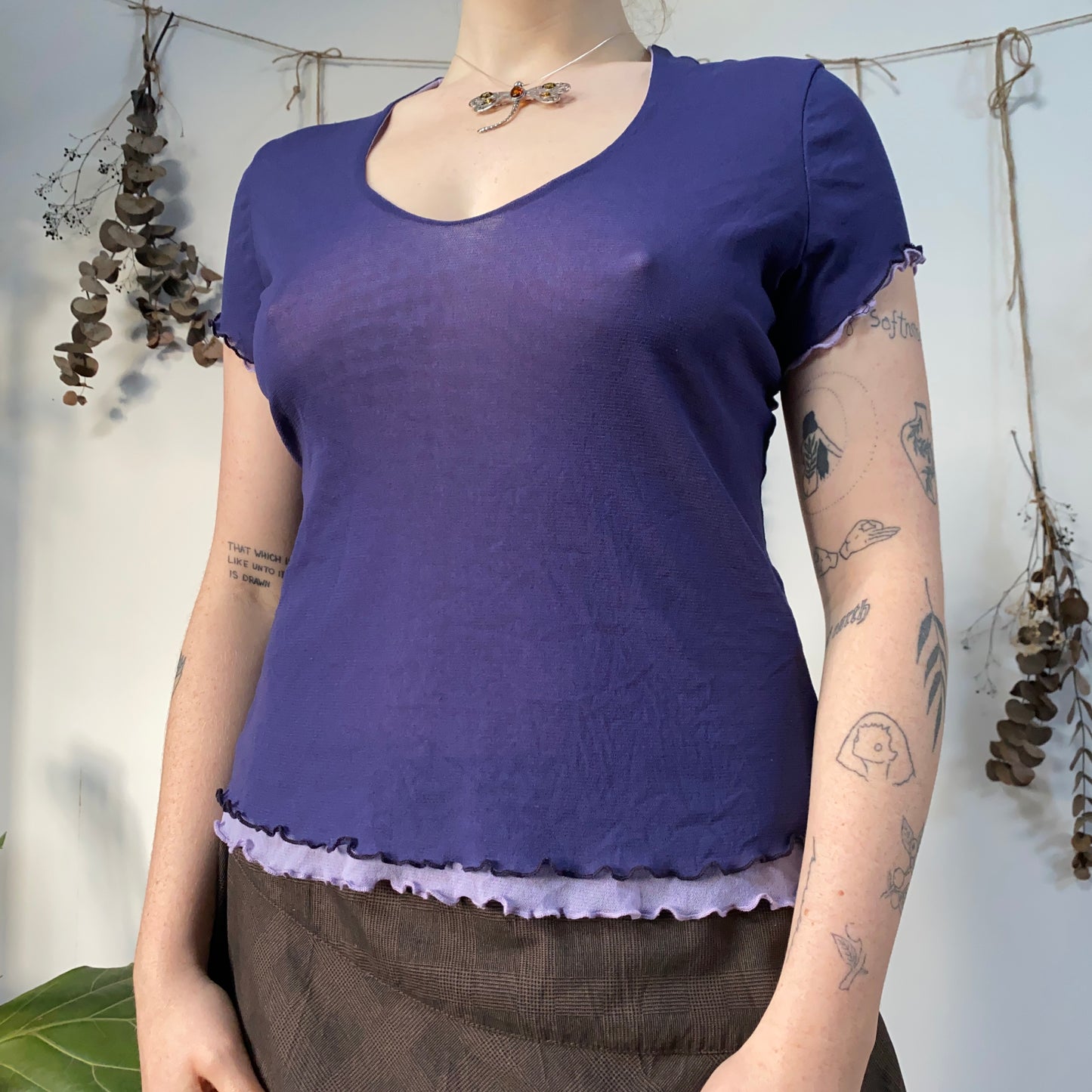Purple mesh tshirt - size M