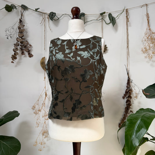 Velvet embossed top - size L