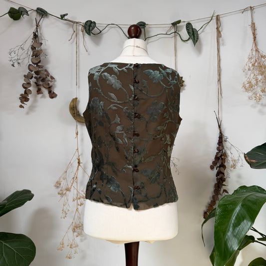 Velvet embossed top - size L