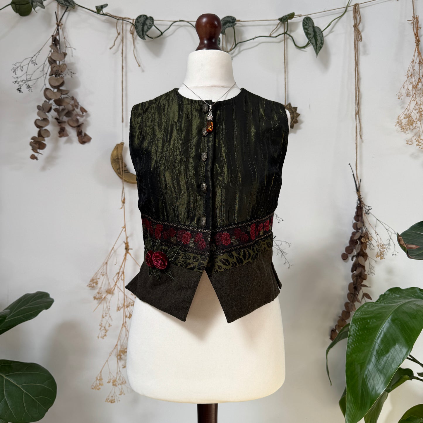 Green iridescent waistcoat - size S/M