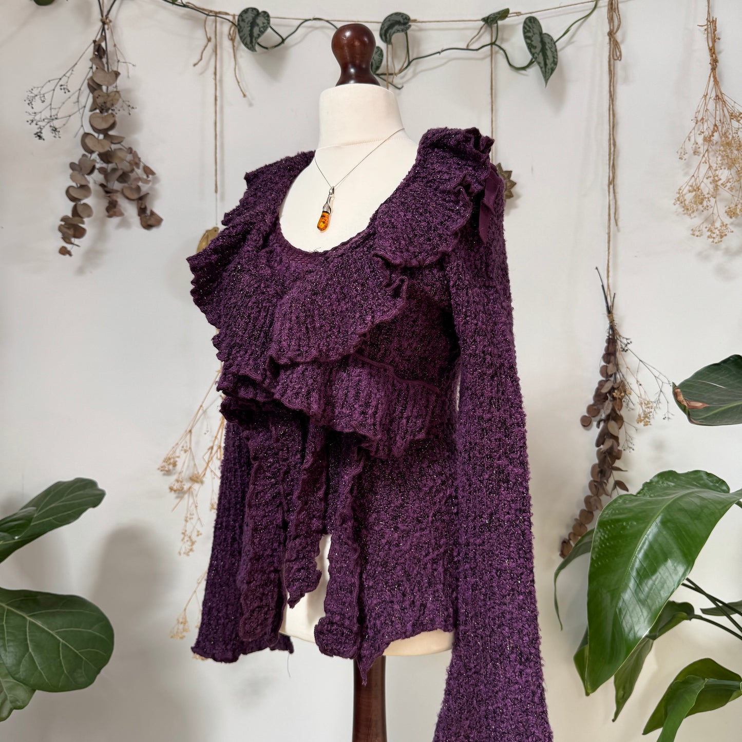 Purple knit two piece - size M