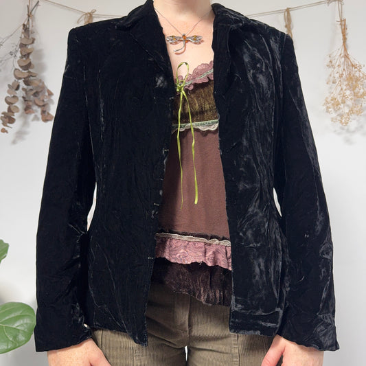 Black velvet jacket - size M
