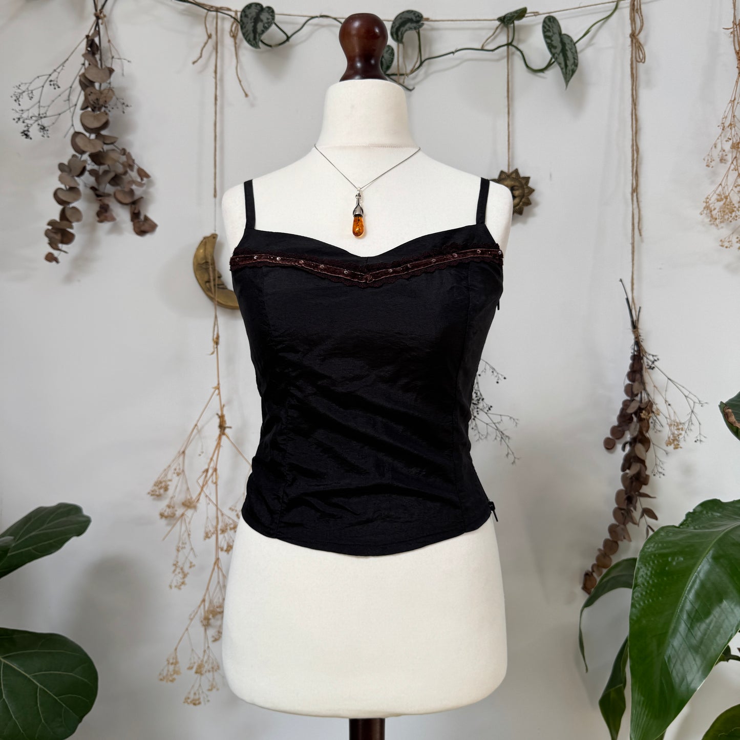 Black whimsical cami - size S/M