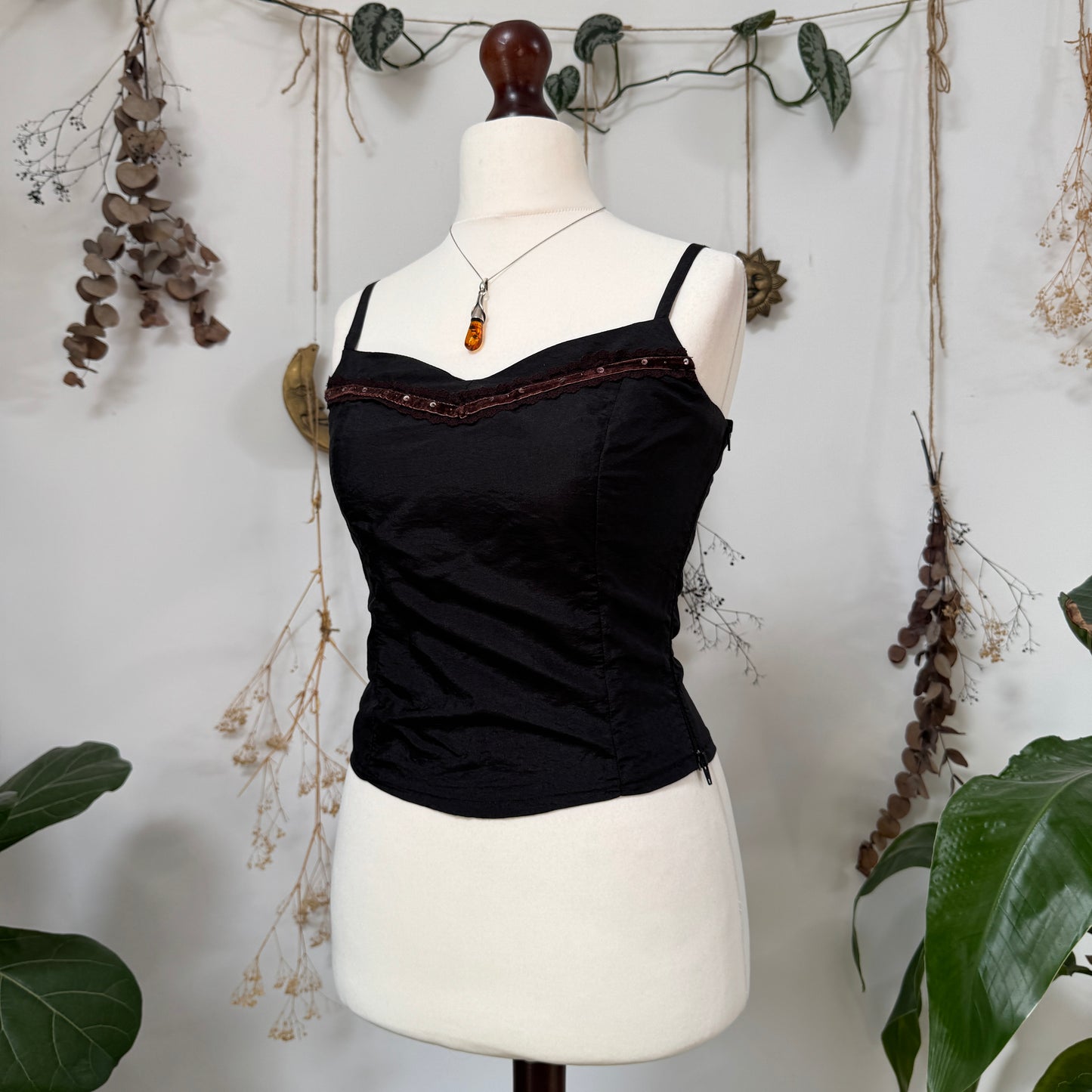 Black whimsical cami - size S/M
