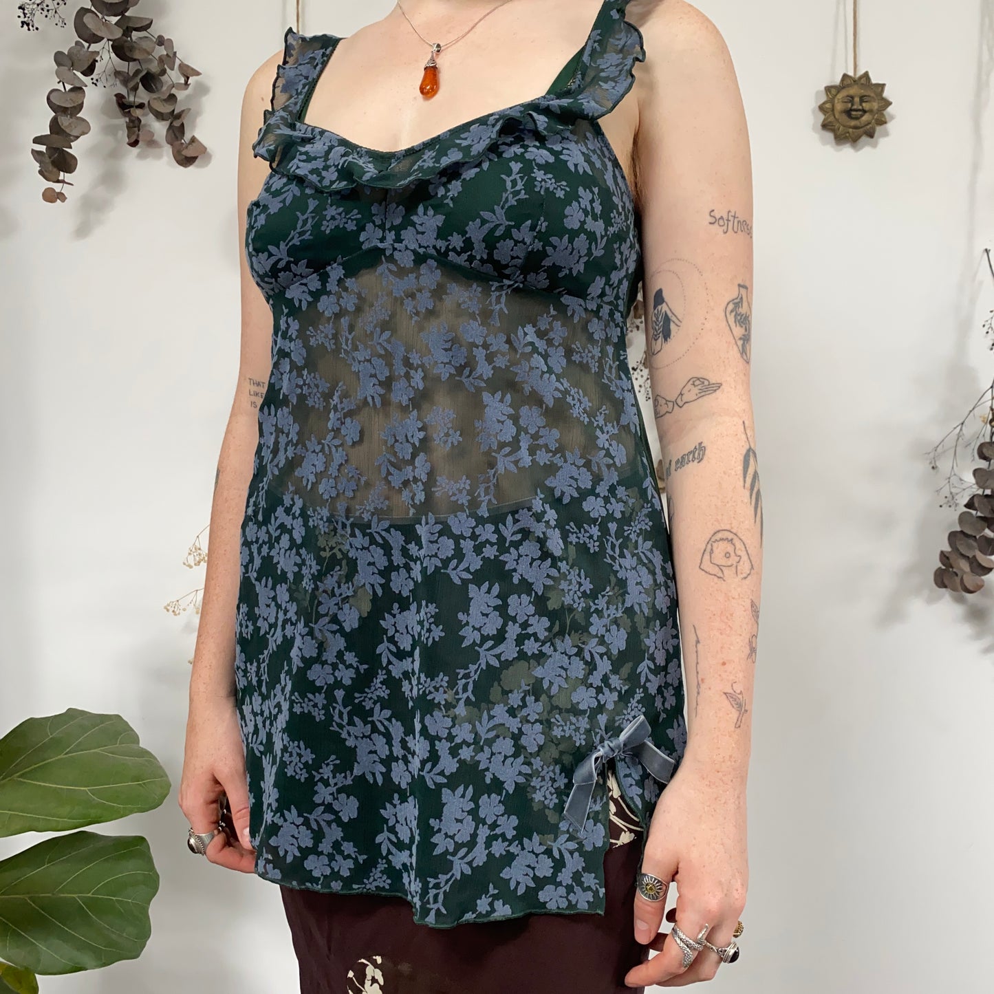 Green mesh dress/top - size 8/10
