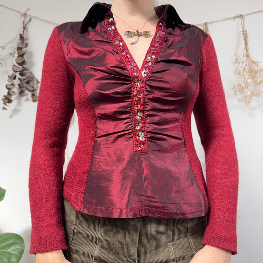 Red knit top - size M