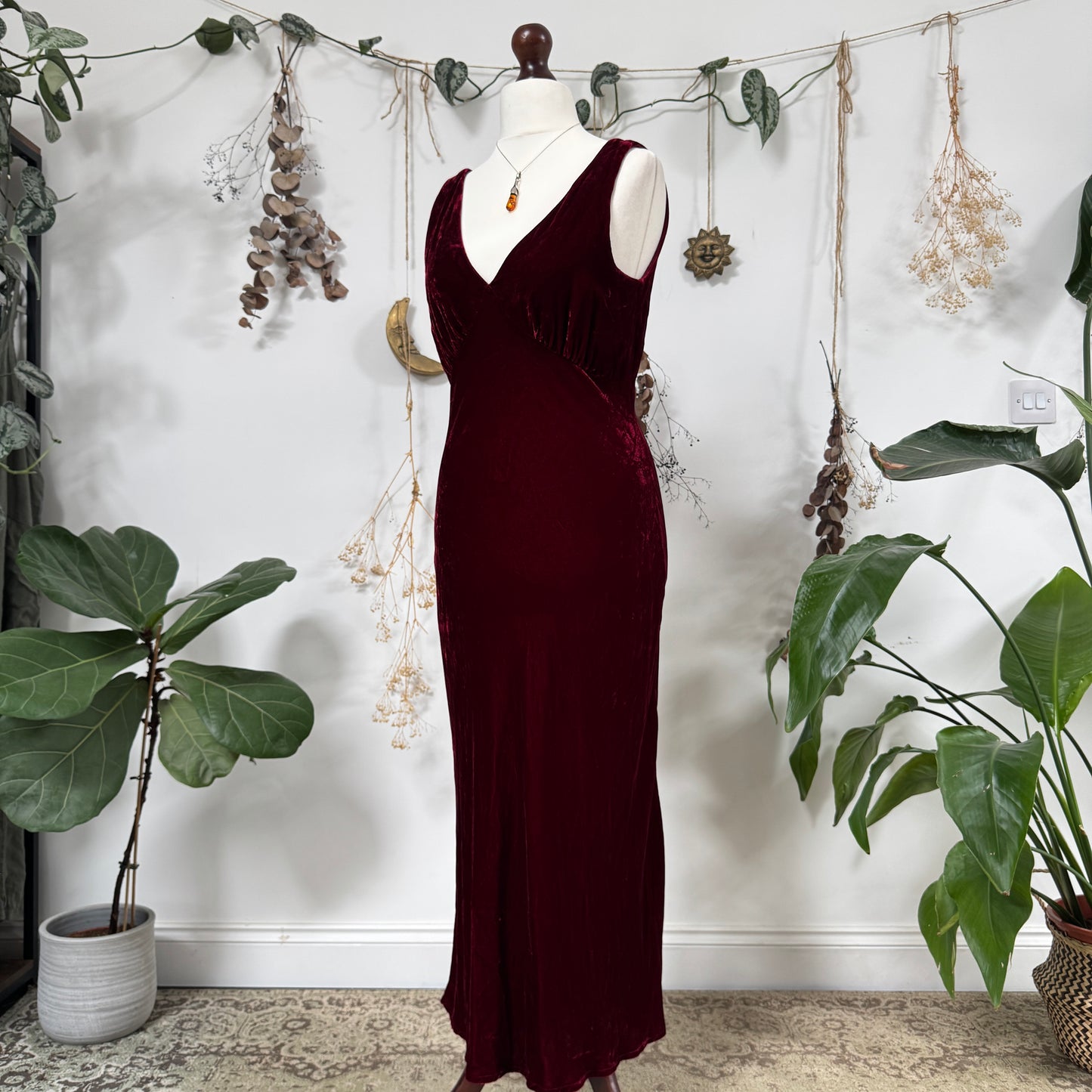 Deep red velvet dress - size M