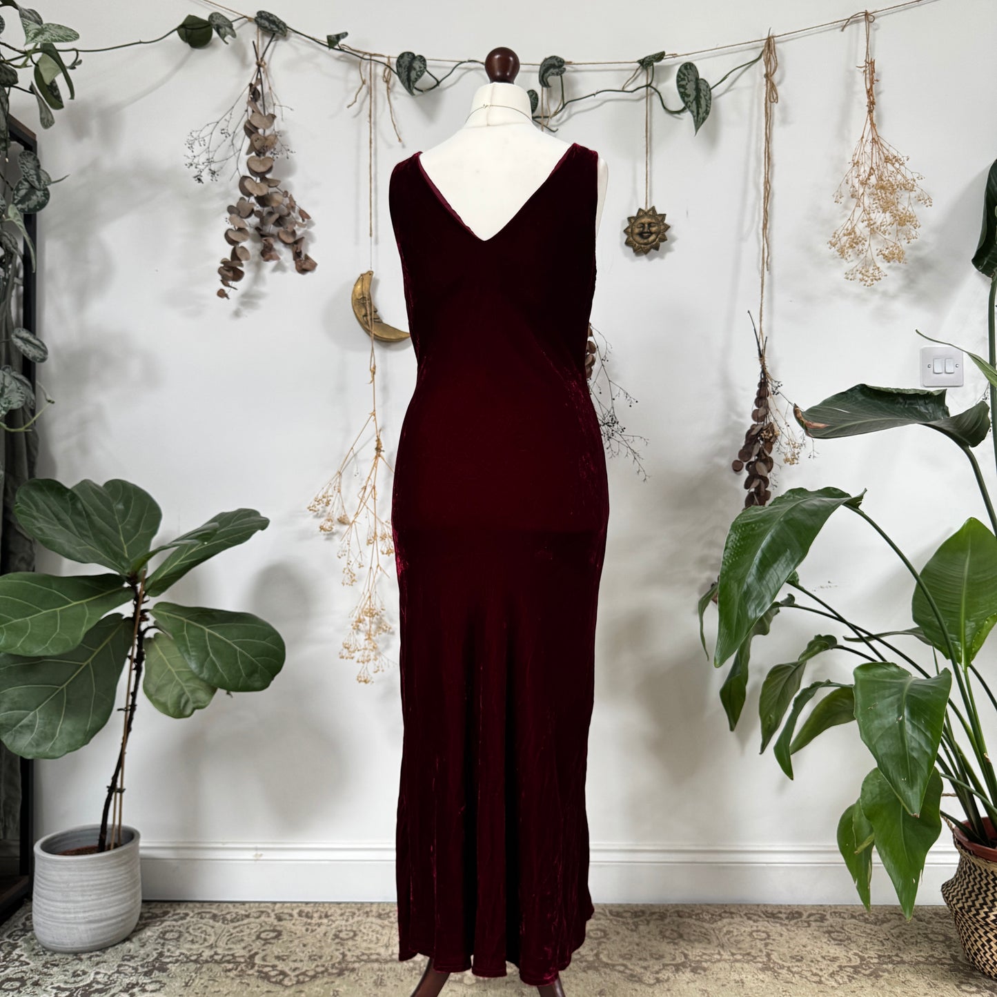 Deep red velvet dress - size M