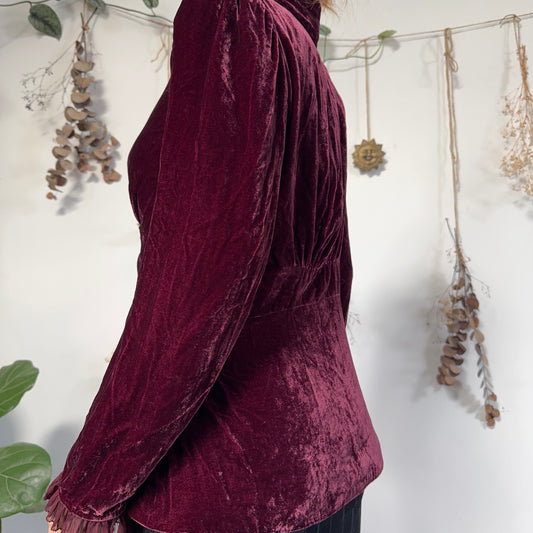 Purple velvet jacket - size L