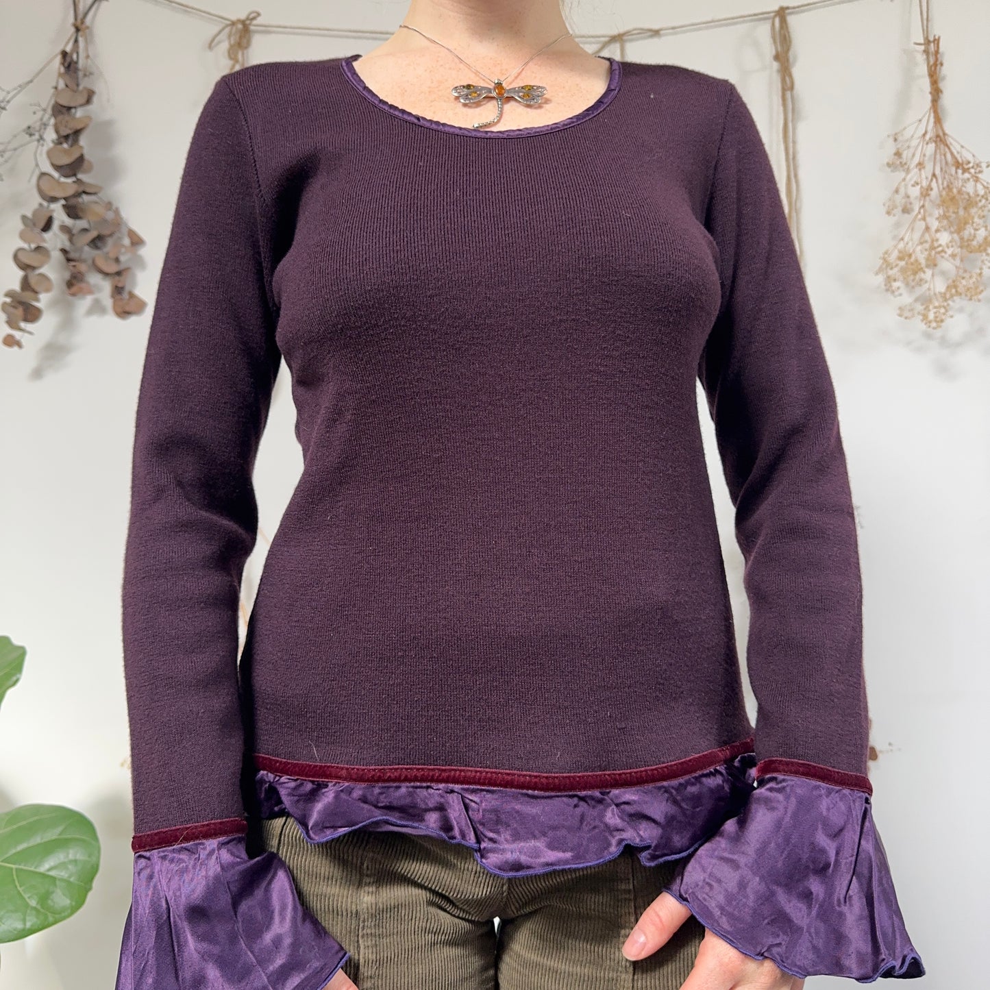 Purple knit top - size M