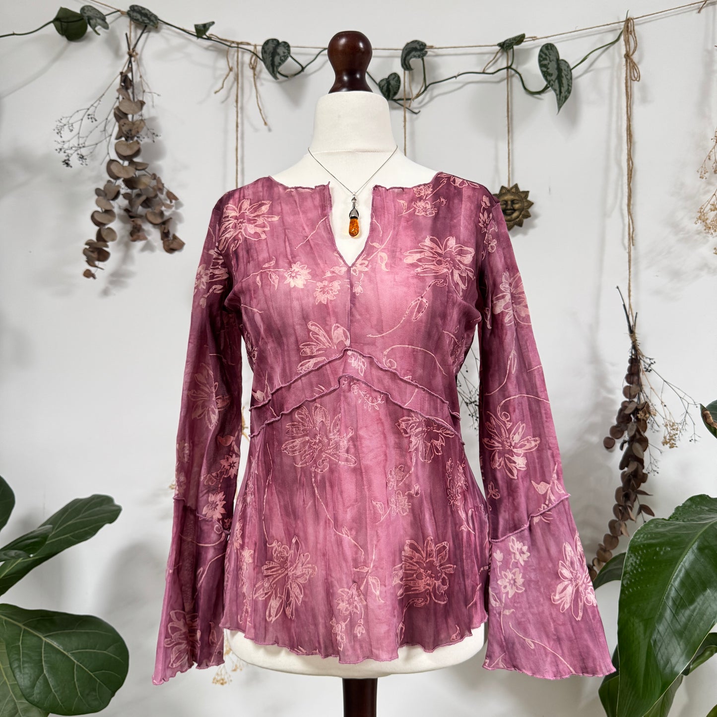 Pink mesh top - size L