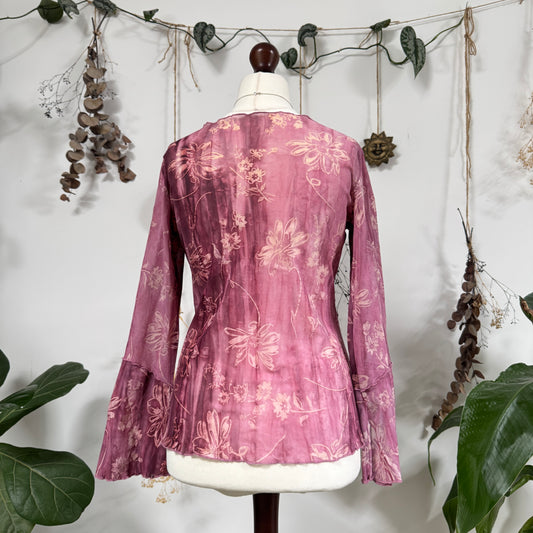 Pink mesh top - size L