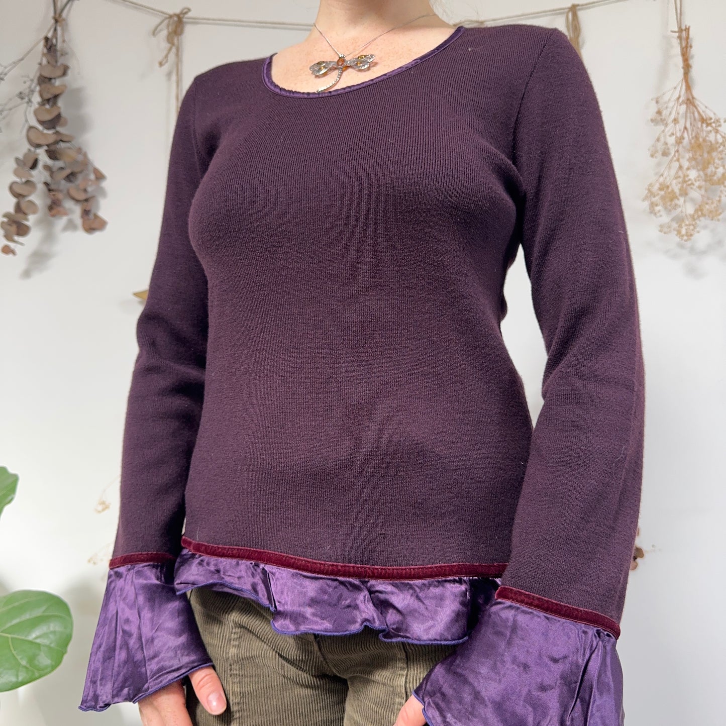 Purple knit top - size M