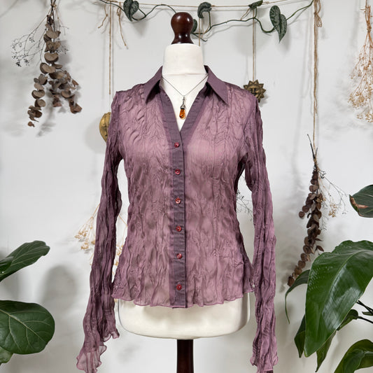 Lavender sheer shirt - size L