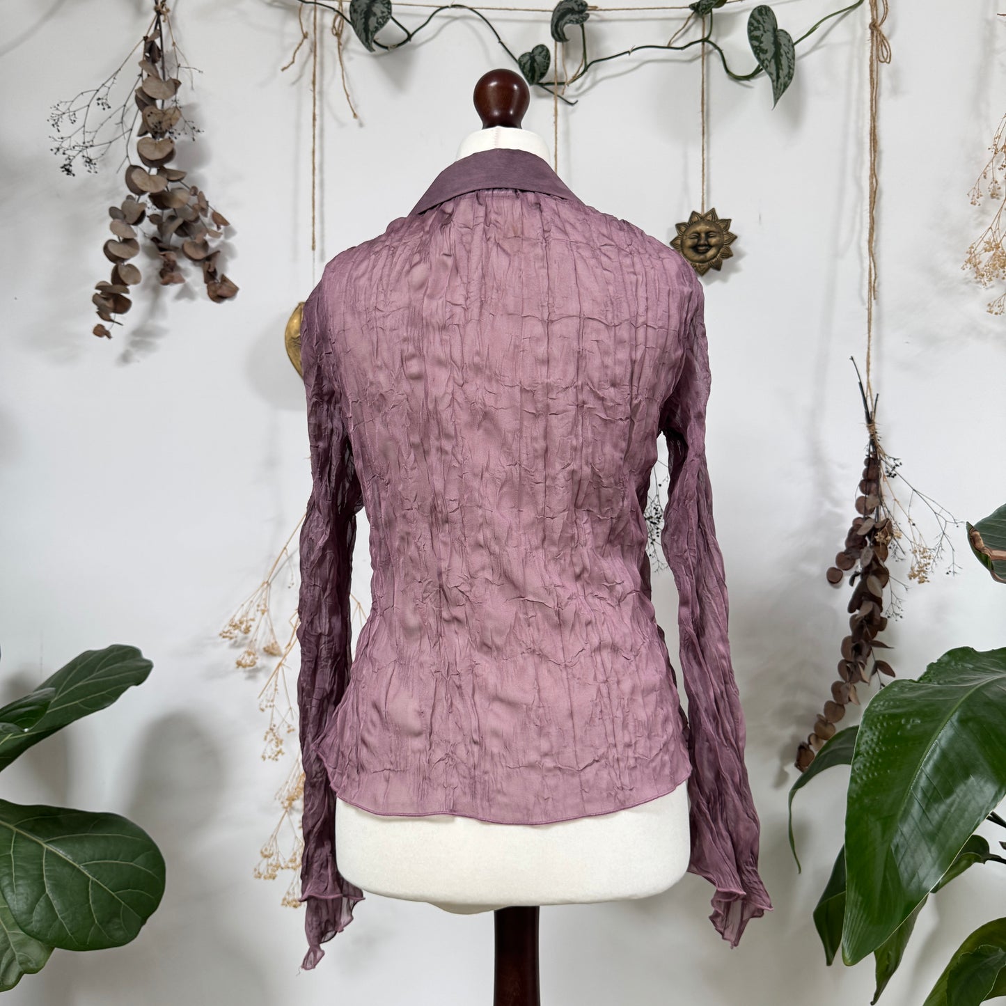 Lavender sheer shirt - size L