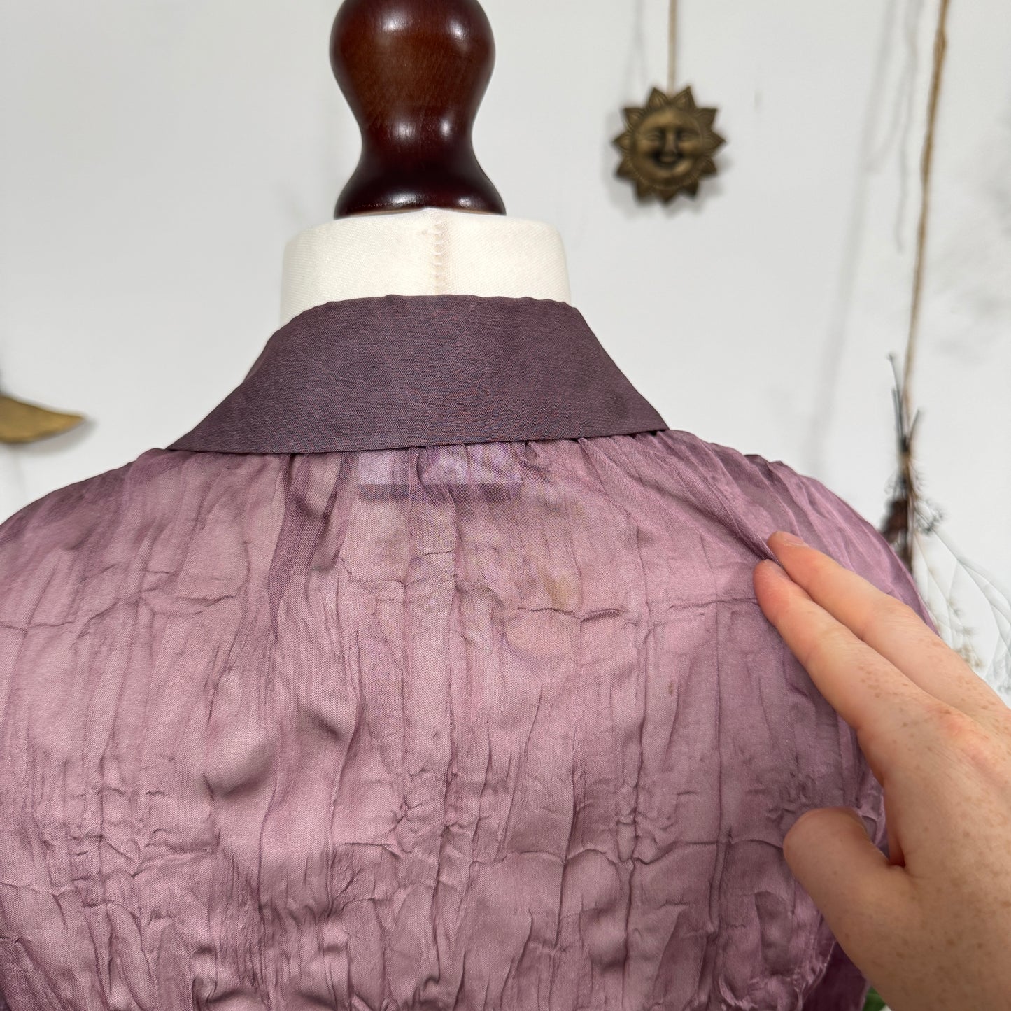 Lavender sheer shirt - size L