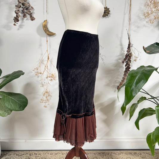 Brown velvet skirt - size S