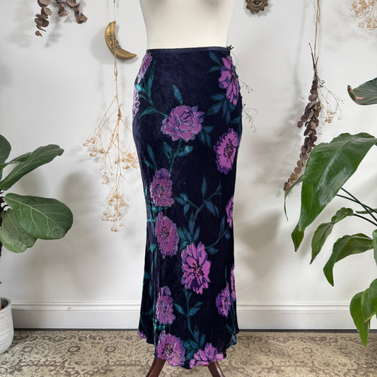 Purple velvet skirt - size S
