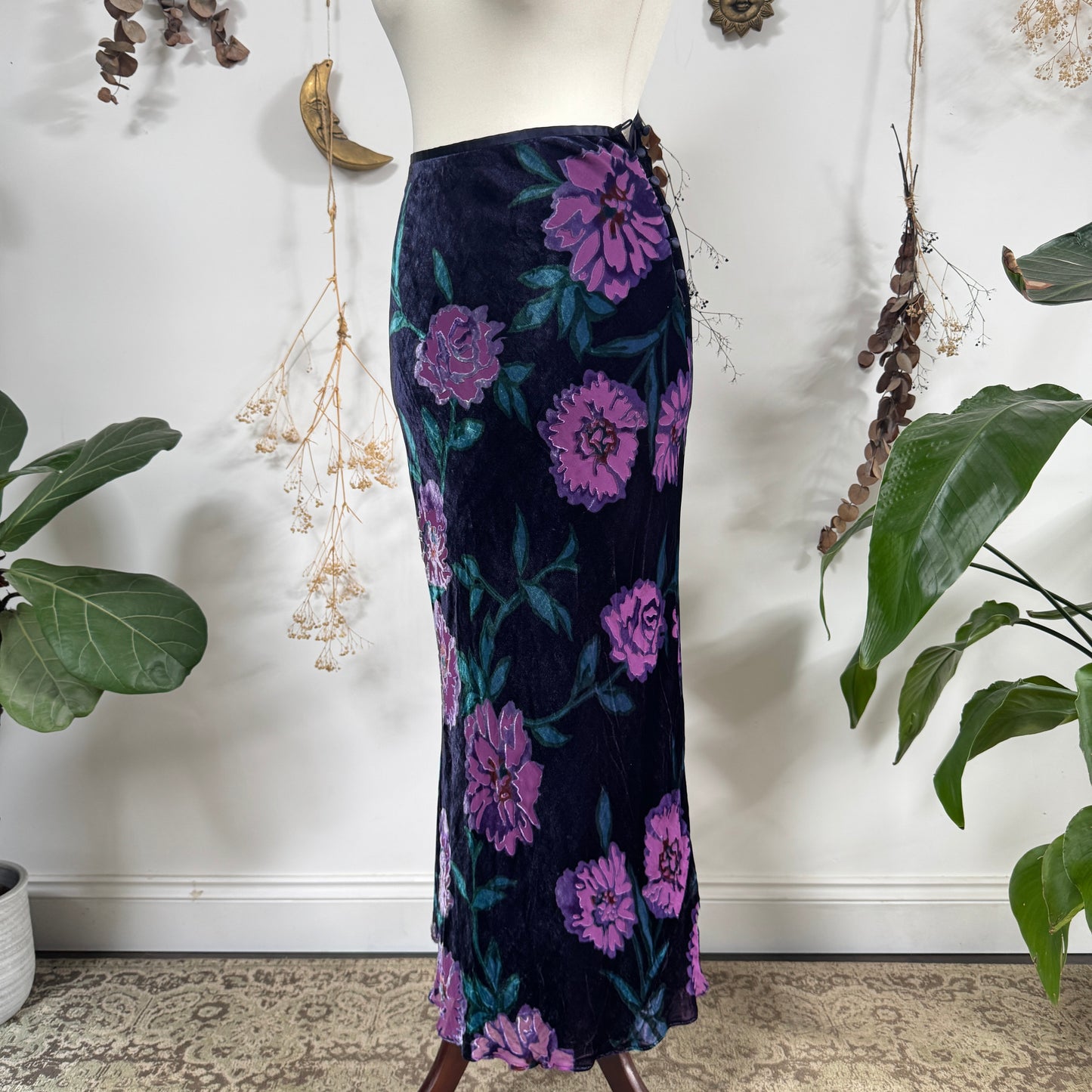 Purple velvet skirt - size S