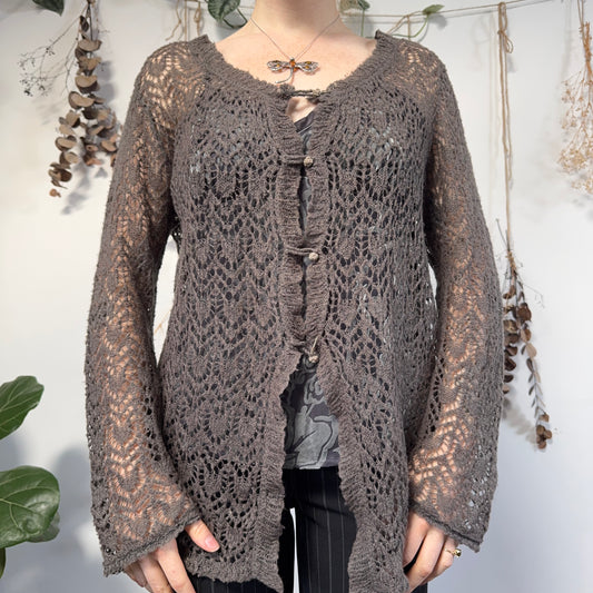 Mauve knit cardigan - size L/XL