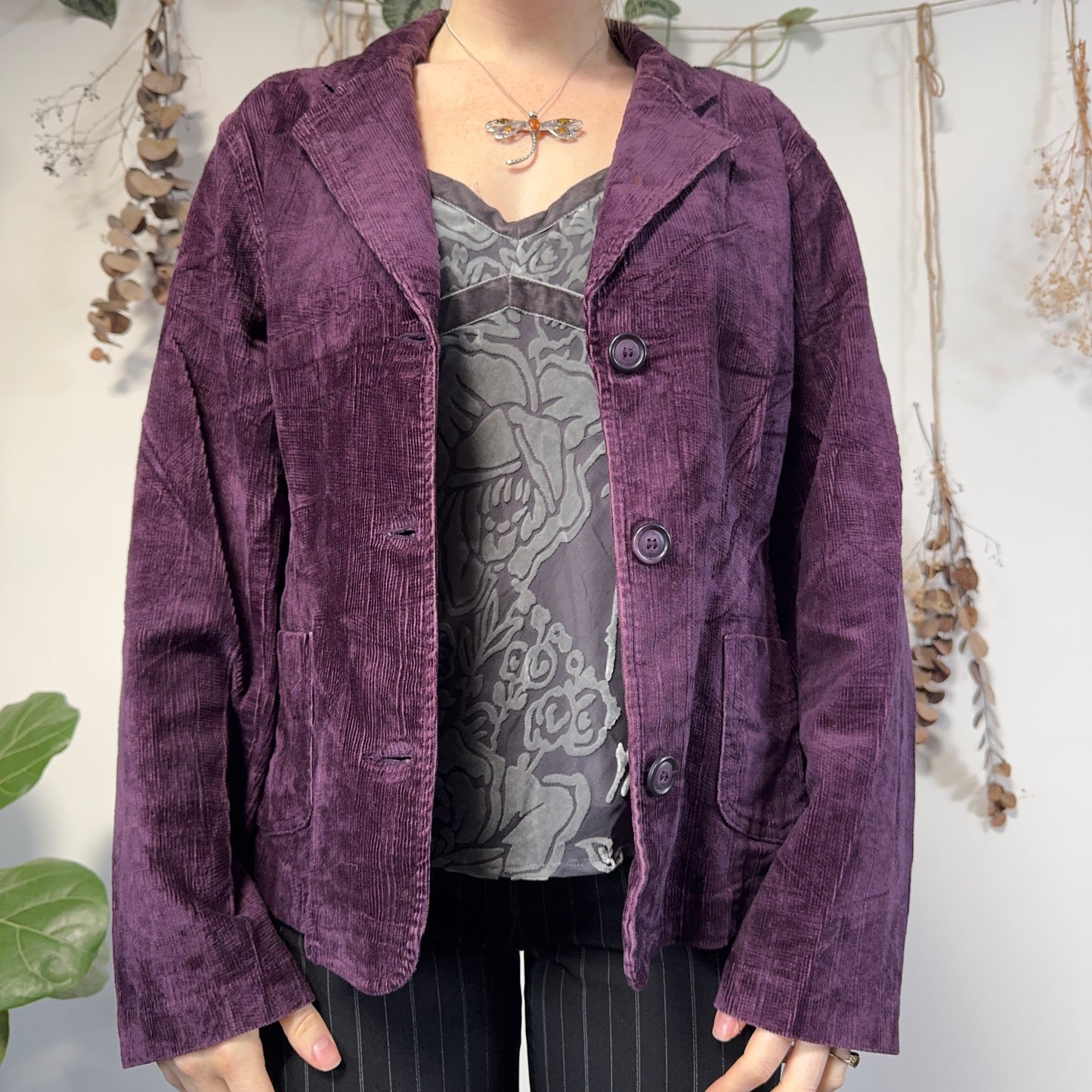 Purple cord jacket - size L
