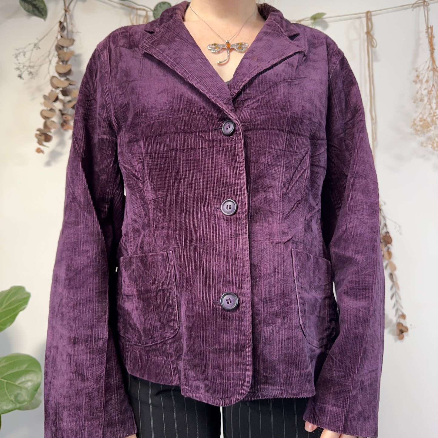 Purple cord jacket - size L