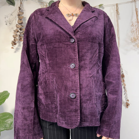 Purple cord jacket - size L