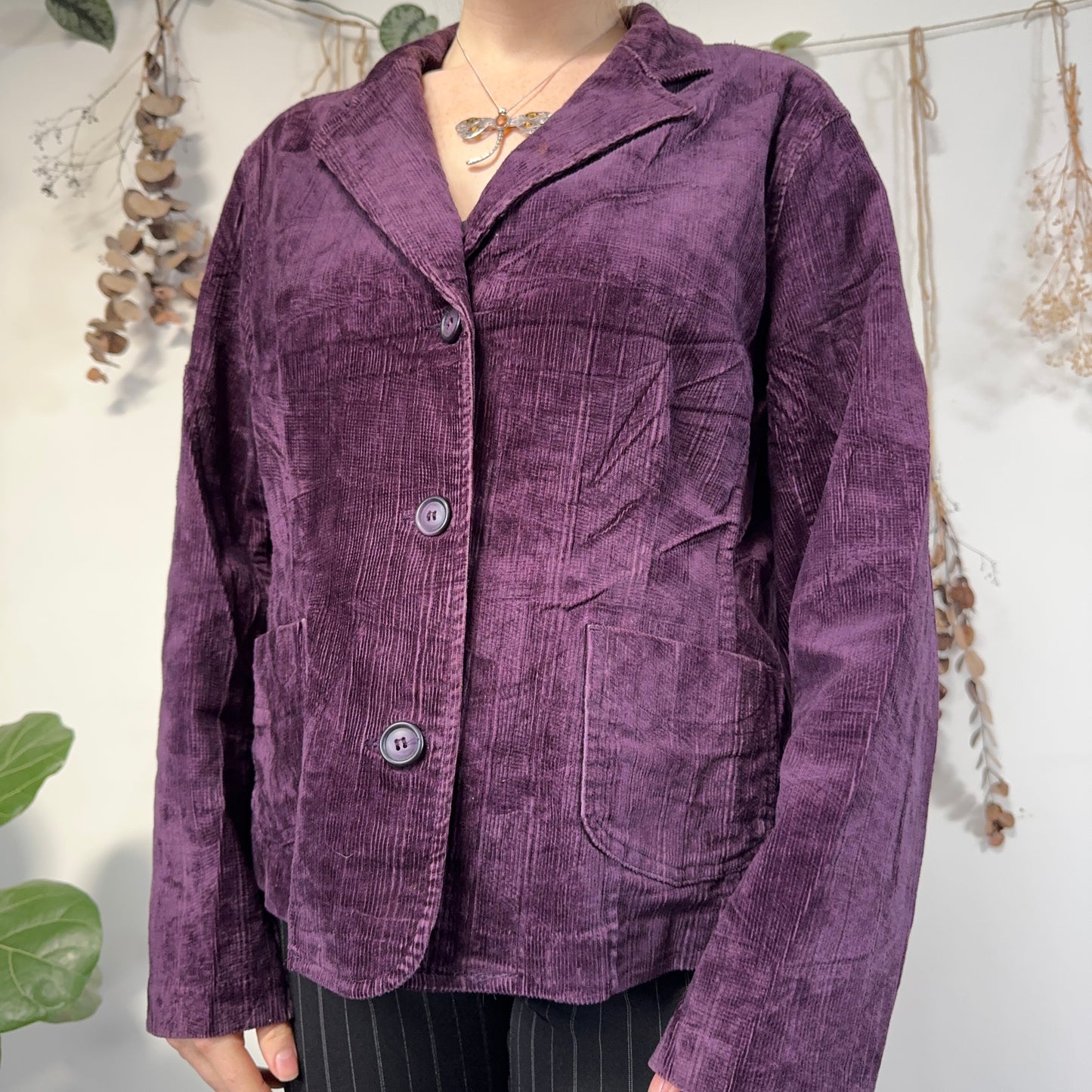 Purple cord jacket - size L