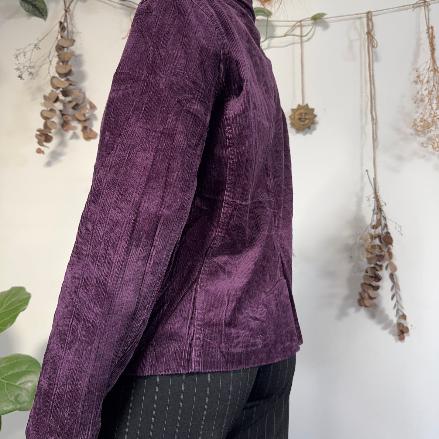 Purple cord jacket - size L