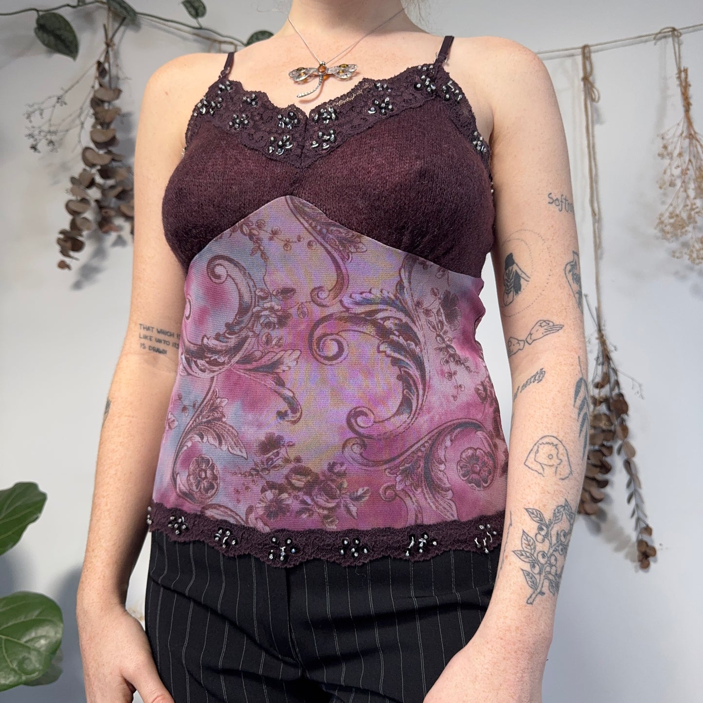 Purple mesh knit two piece - size M