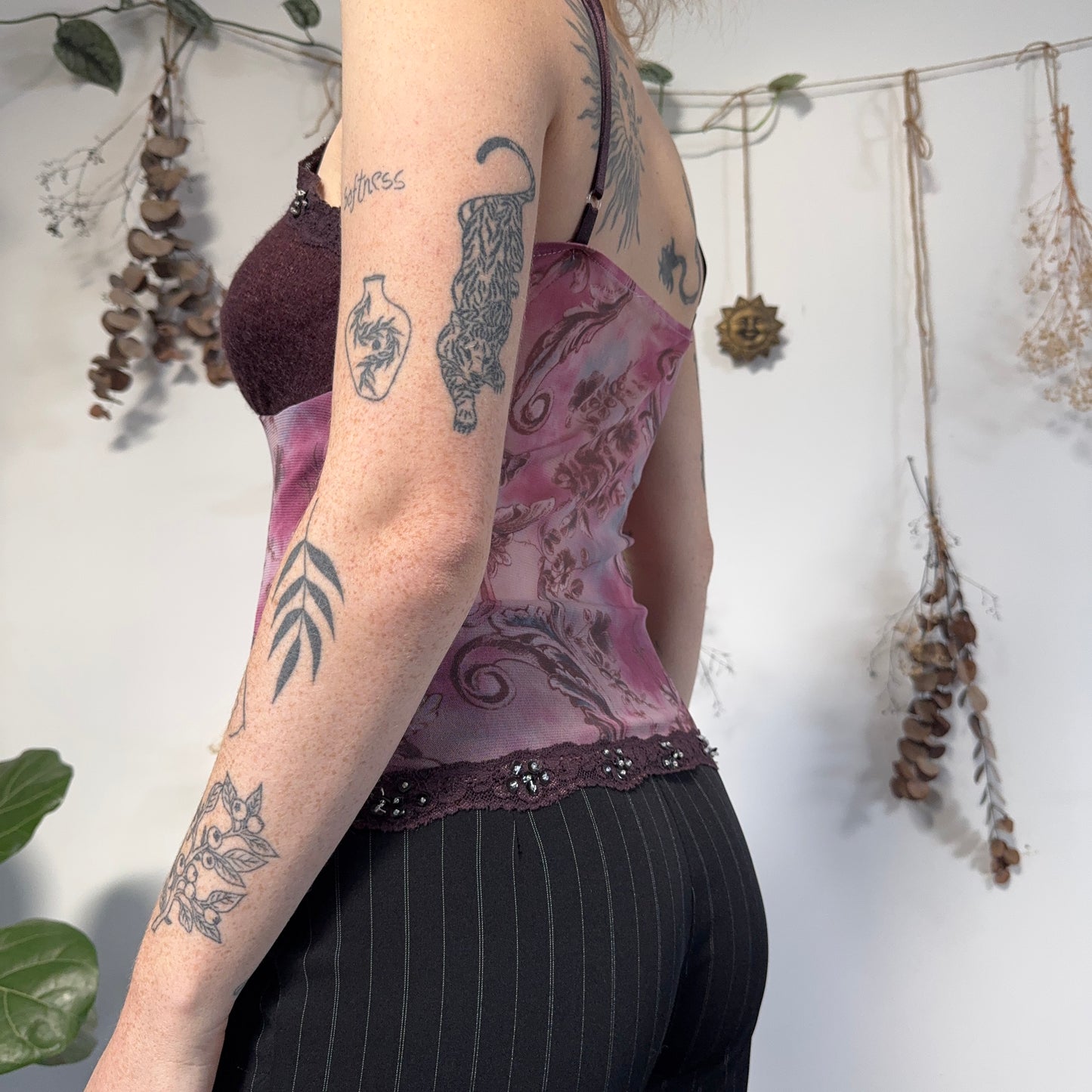 Purple mesh knit two piece - size M