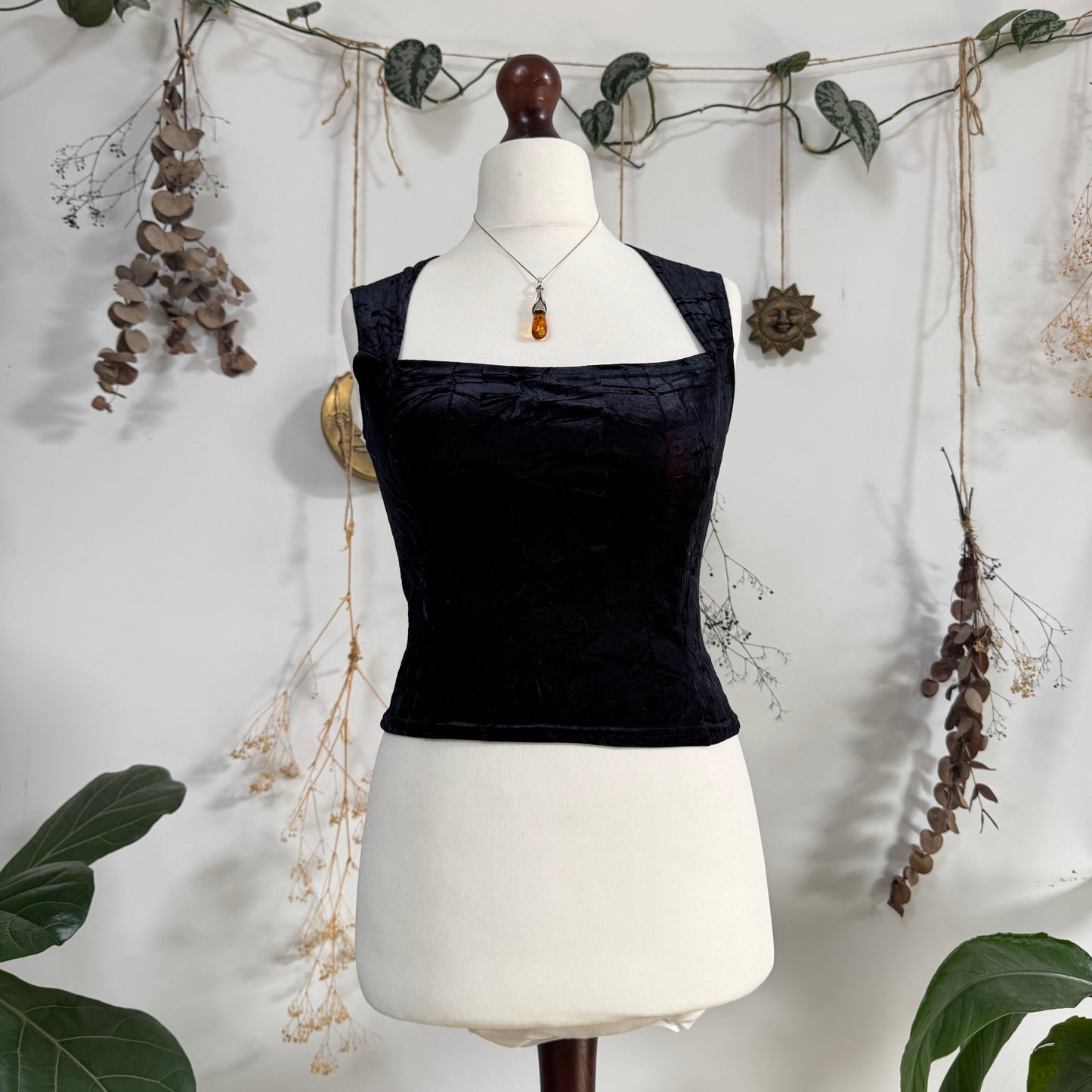 Two tone velvet top - size S/M