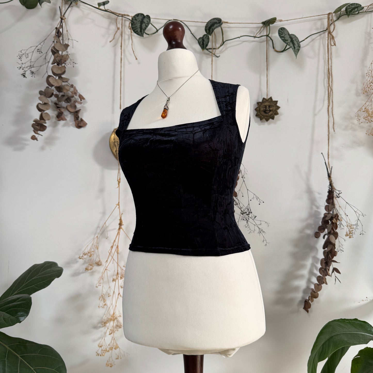 Two tone velvet top - size S/M