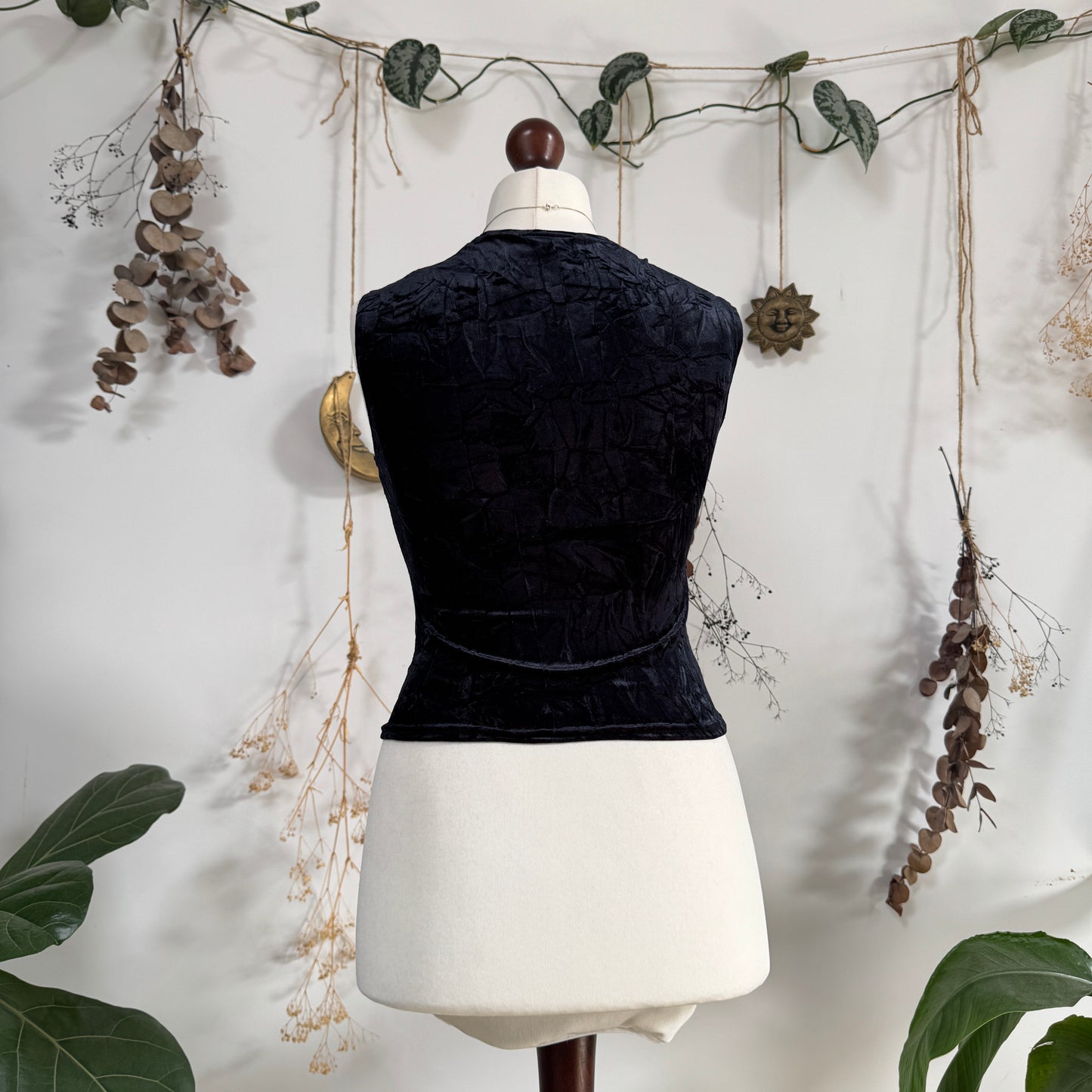 Two tone velvet top - size S/M