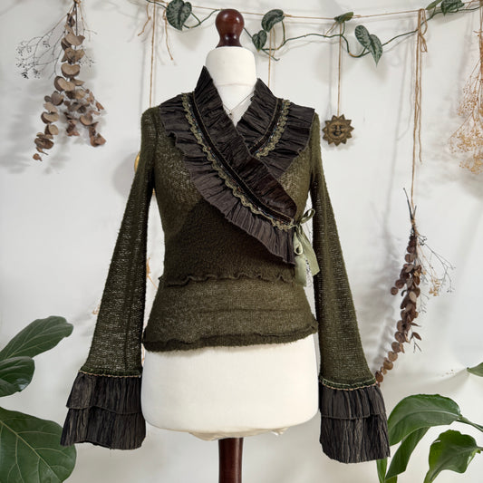 Khaki knit top - size S/M