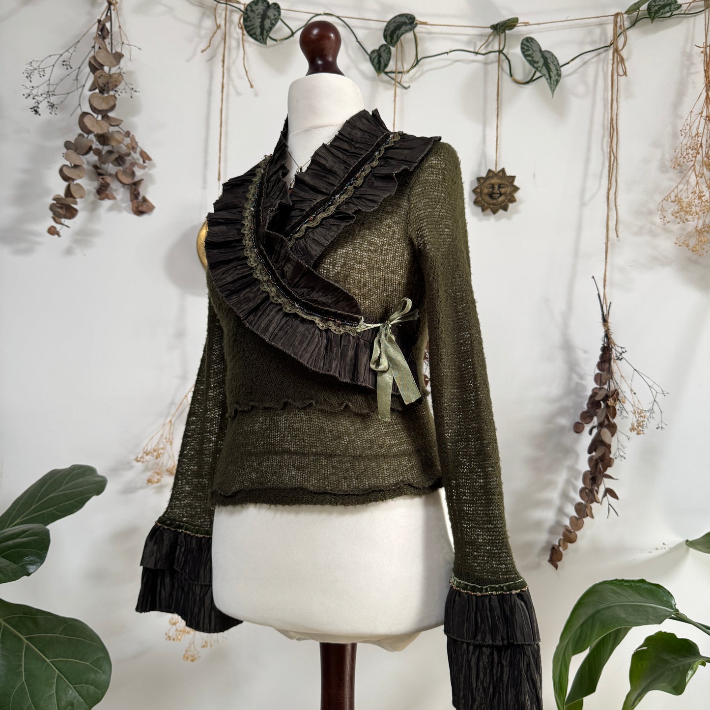 Khaki knit top - size S/M