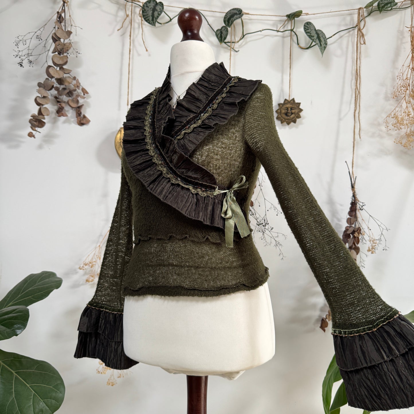 Khaki knit top - size S/M