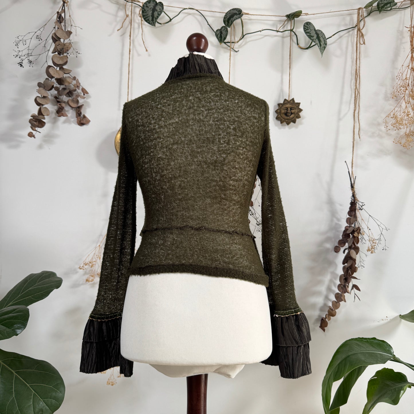 Khaki knit top - size S/M