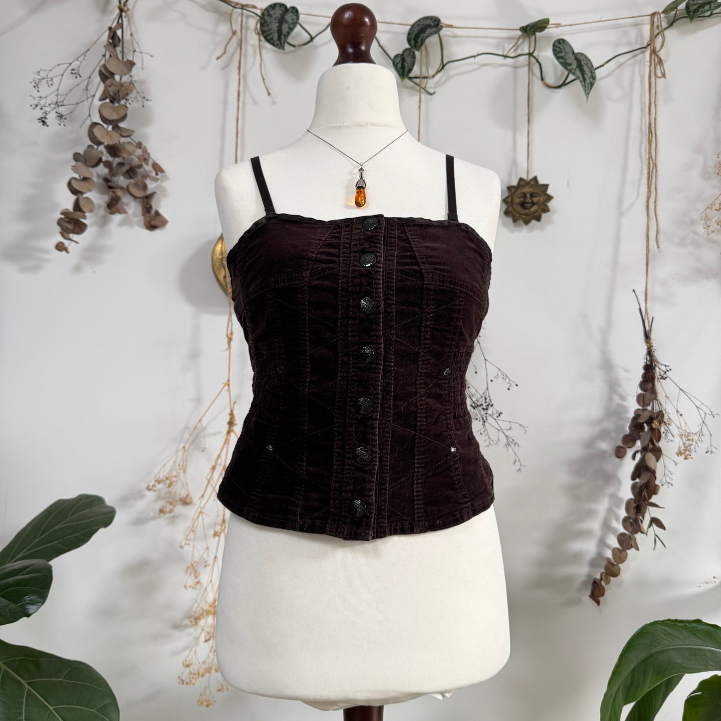 Brown corset top - size M