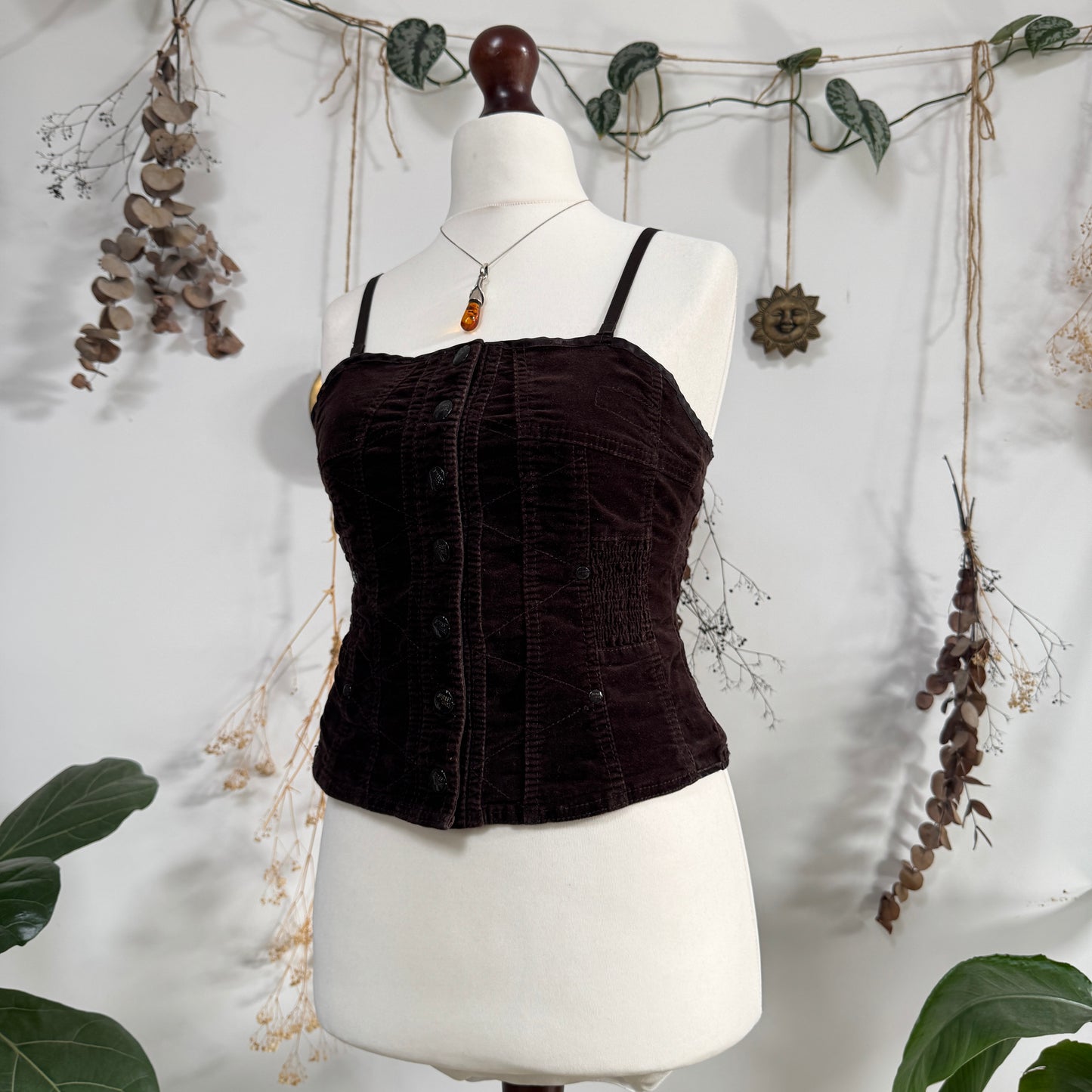 Brown corset top - size M